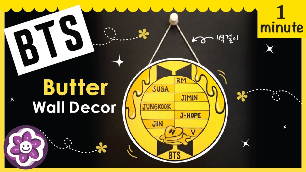 BTS 'Butter' mini Wall Decor | BTS DIY | BTS mini Wall Art | 💛방탄 버터 미니 벽데코 만들기