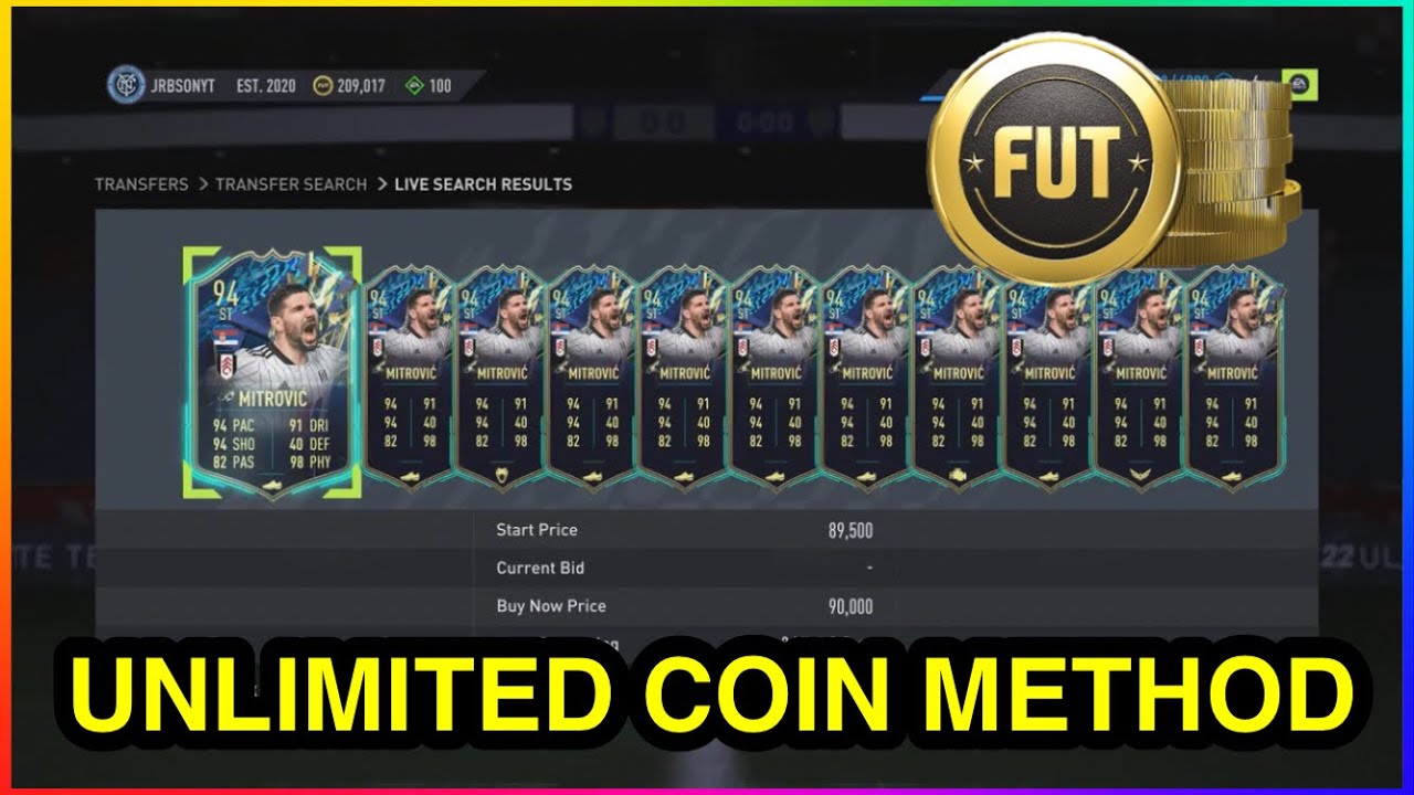 *NEW* UNLIMITED COIN METHOD IN FIFA 22 ULTIMATE TEAM | FIFA 22 SNIPING FILTER
