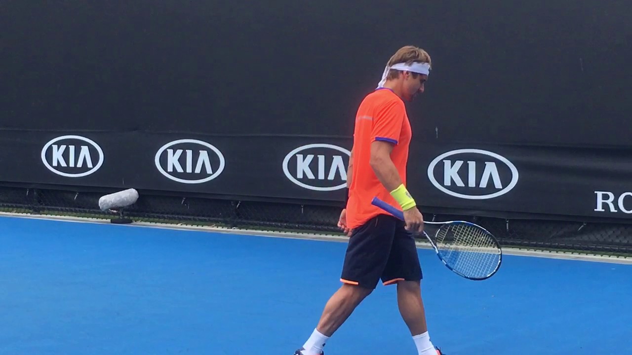 David Ferrer practice @ Australian Open 2017