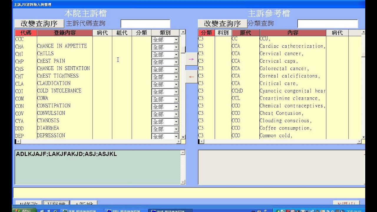 主訴的輸入及應用