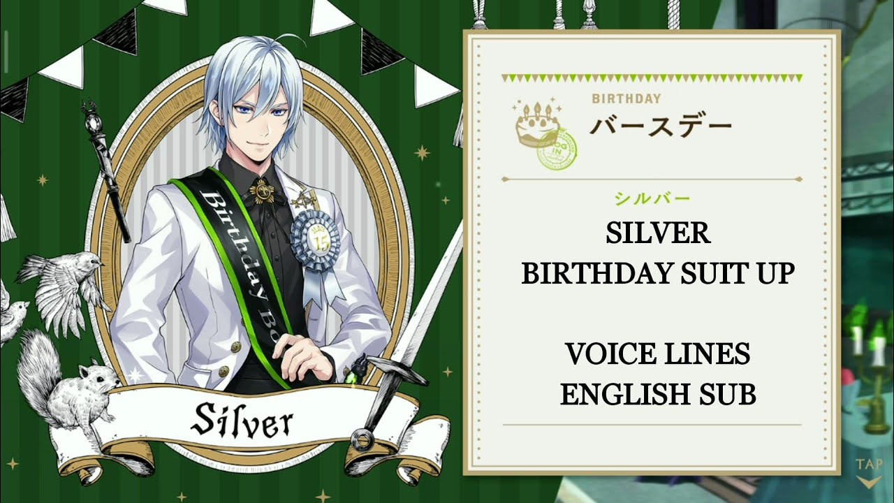 Silver - SSR Birthday Suit Up -  Voice Lines - Disney Twisted Wonderland - English SUB