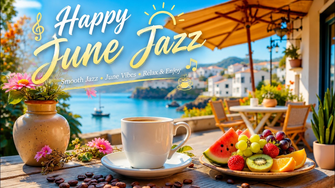 Happy June Morning Jazz ☕ Positive Summer Coffee Music with Serene Bossa Nova for Stress Relief