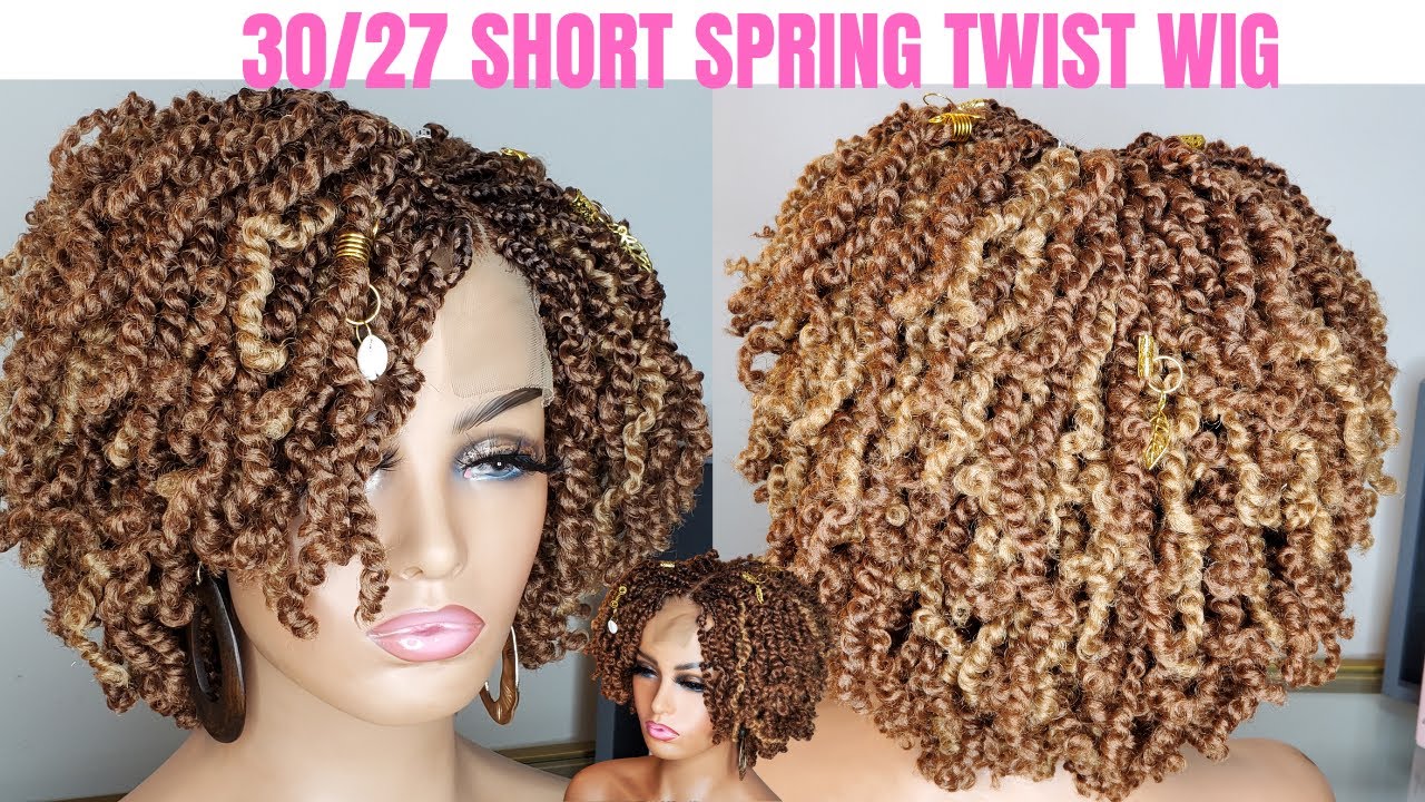 How To Create Your Own Two-Color Short Spring Twist Wig | Short Spring Twist Crochet Wig