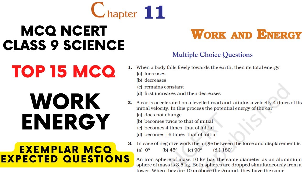 Best Mcq Class 9 Work Power and Energy | NCERT Class 9 MCQs #class9mcq #mcqncert