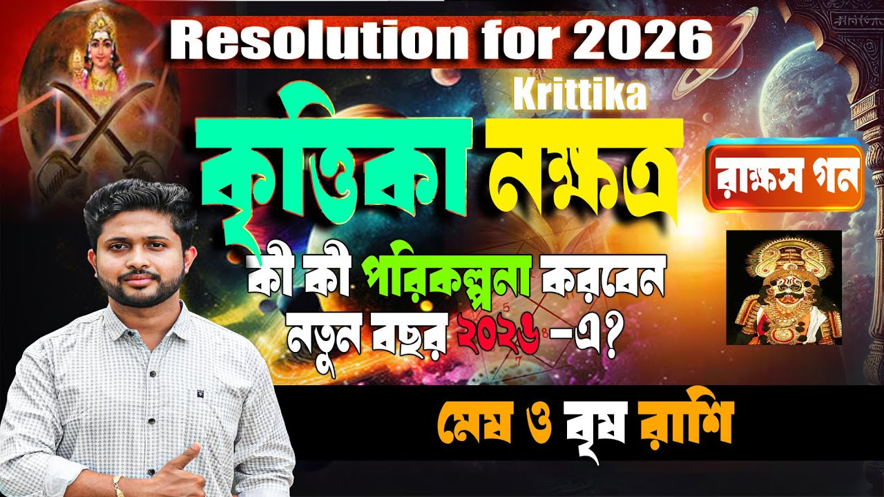 2026। নতুন বছর কেমন যাবে কৃত্তিকা নক্ষত্রের? krittika Nakshatra ।কৃত্তিকা নক্ষত্র, নর গন, মেষ রাশি।