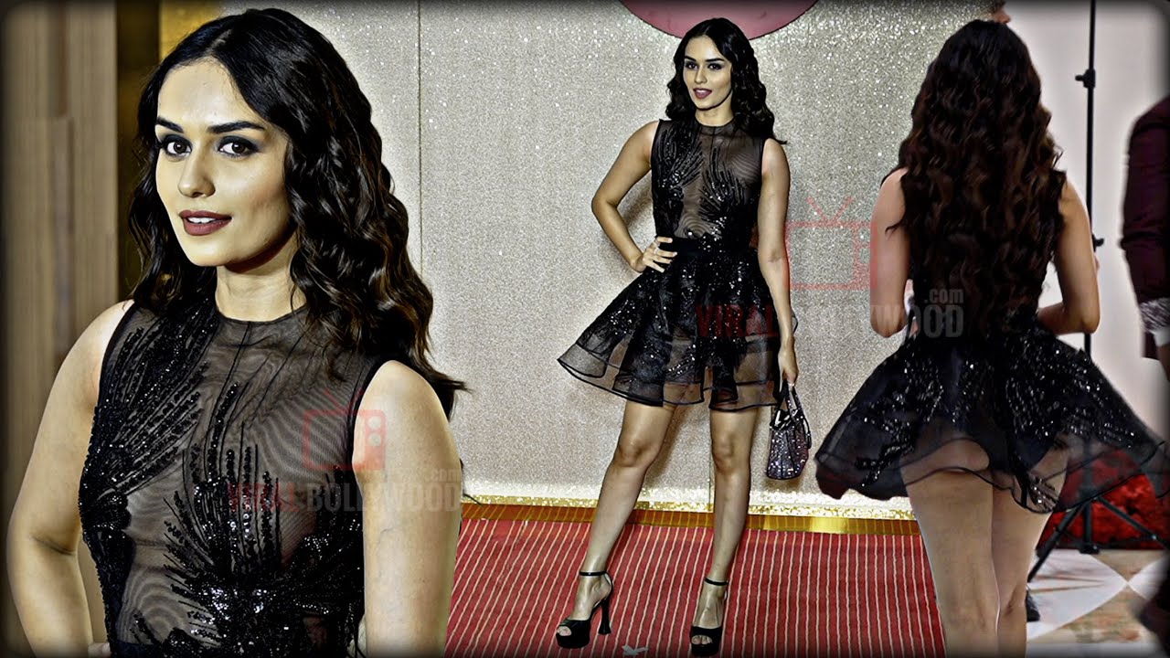Manushi Chhillar Beauty in Black looking Stunning arrives at Jio World Plaza Launch