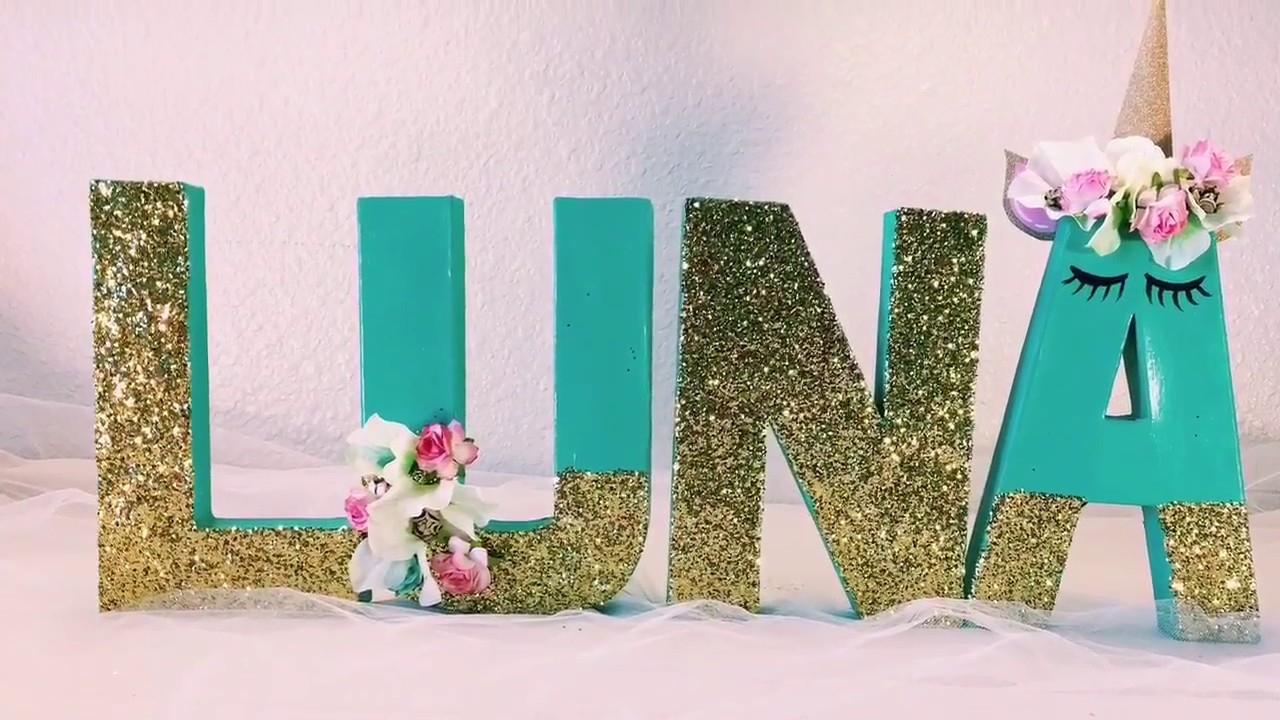 🍼UNICORN BABY SHOWER DECOR | DIY CHIPBOARD/CARDBOARD LETTER ART