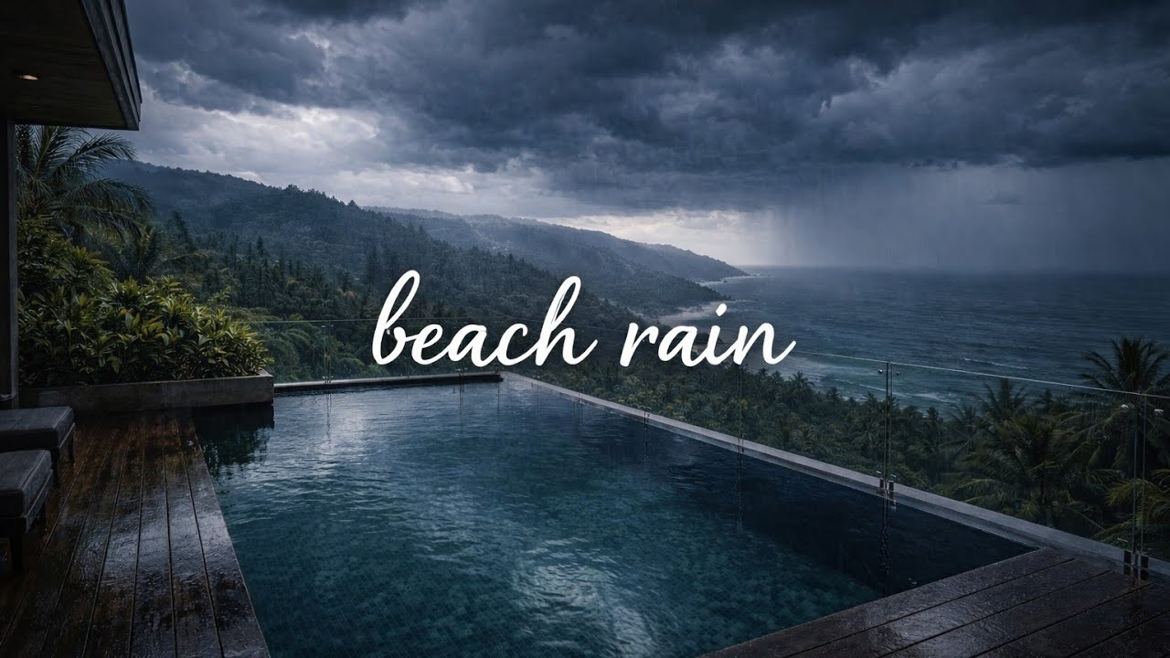 Luxury Terrace View | 2 Hour of Heavy Moody Clouds over the Ocean (Static)