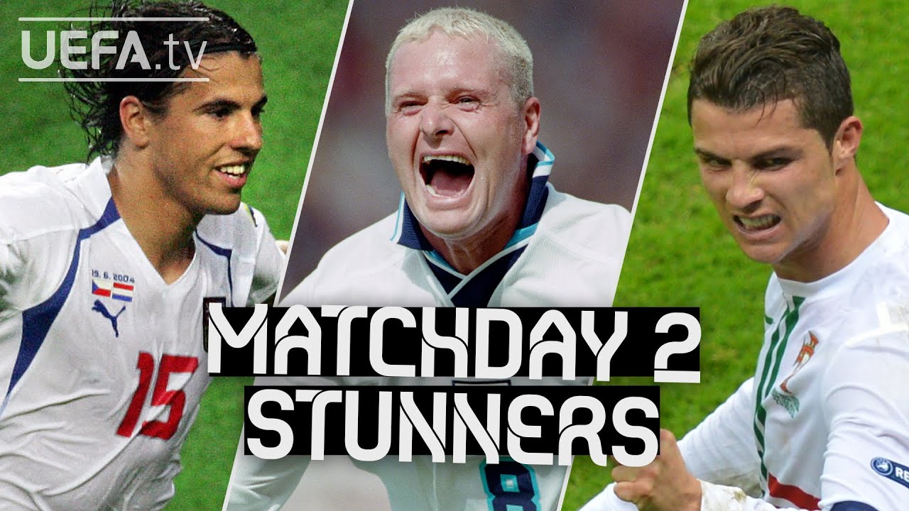 BAROŠ, GASCOIGNE, RONALDO | Classic EURO Matchday 2 GOALS!