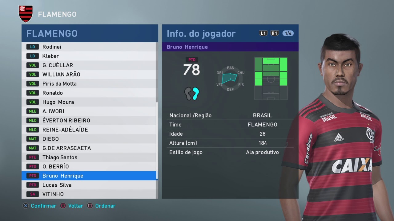Flamengo PES 2019 cópia da base / face edit.