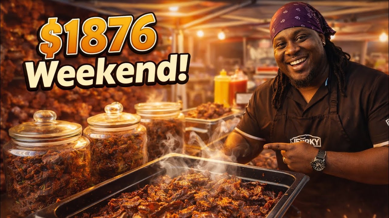I Made $1,876 Selling Beef Jerky in ONE Weekend 😳 4AM Setup (Market Vendor Vlog) 