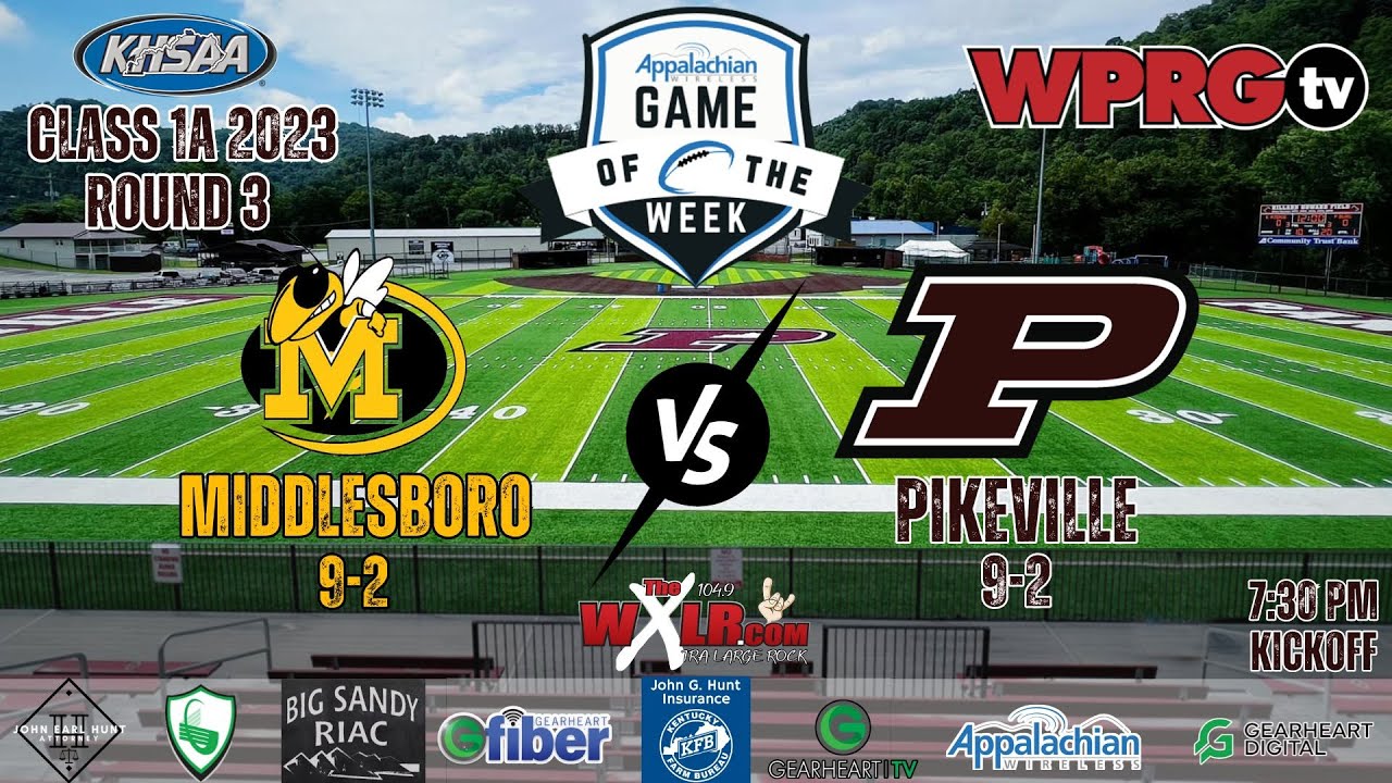 [WPRGtv Football KHSAA Class 1A Round 3] Middlesboro (9-2) vs. Pikeville (9-2) (Nov. 17, 2023)