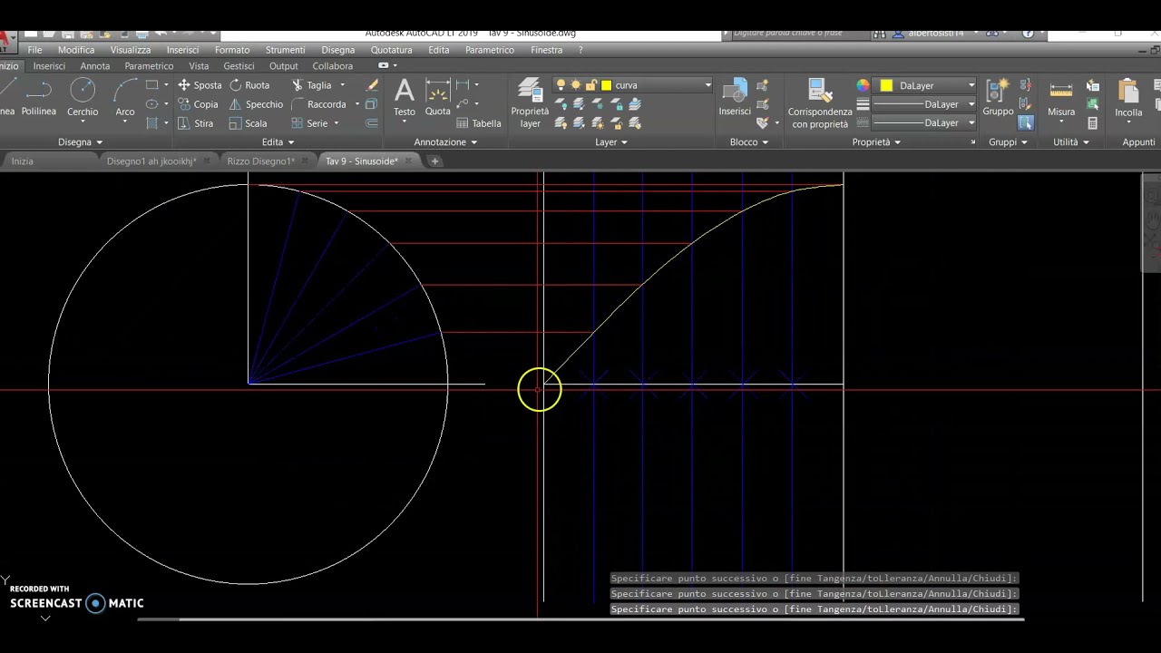 Disegno  della sinusoide con autocad - part 3