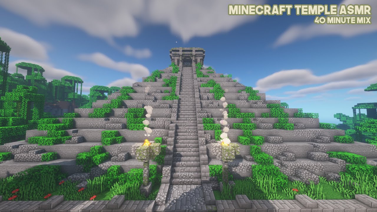 Minecraft Jungle Pyramid Building ASMR [40 Minutes]
