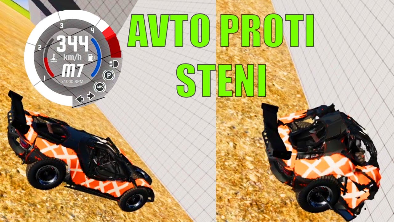 Avto 350kmh Proti STENI | BeamNG.Drive