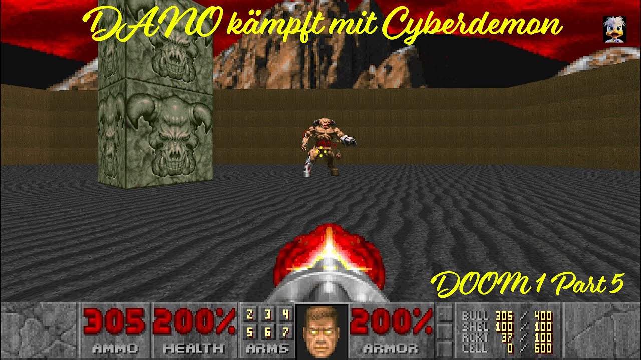 DOOM 1 Part 5 DANO kämpft mit Cyberdemon