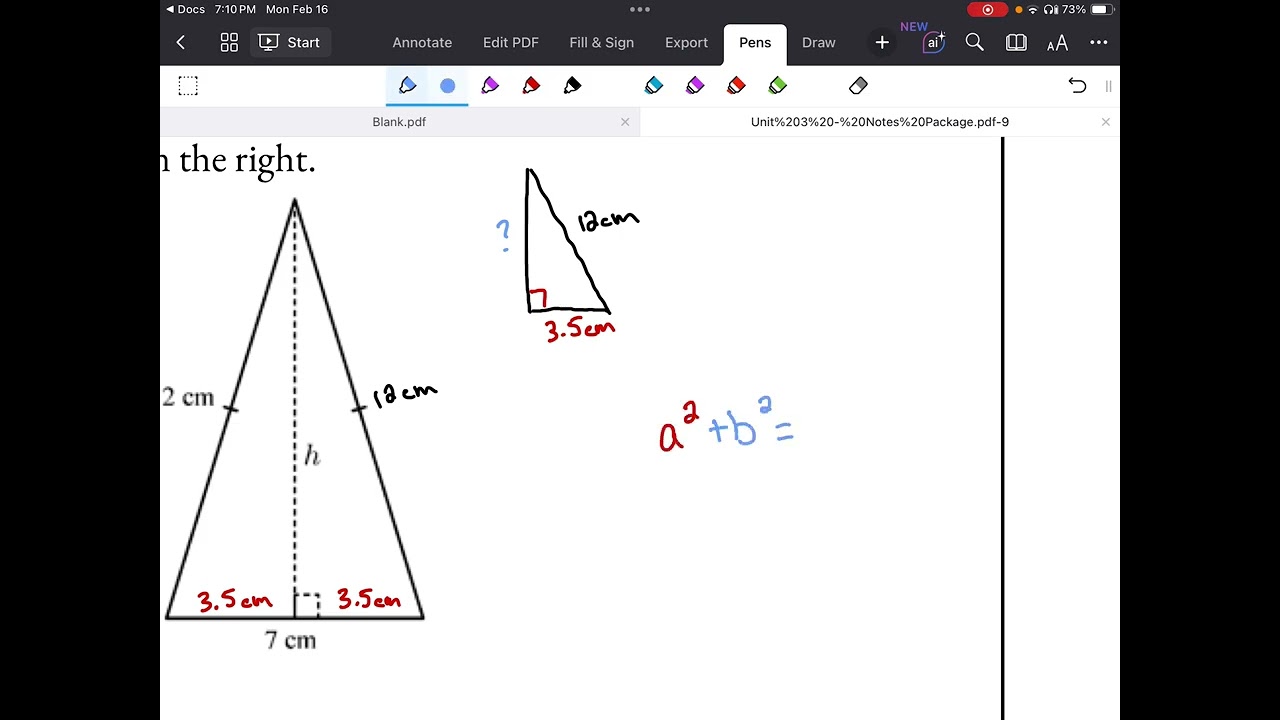 MTH1W - Unit 3, Lesson 4 - Sum of Squares (Pythagorean Theorem) Part 2
