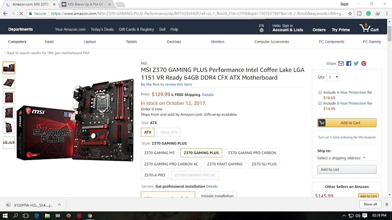 INTEL 8TH GEN Processors AND motherboard