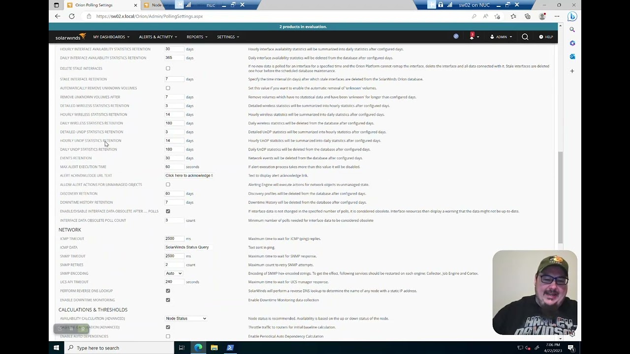 Manage Solarwinds Polling Settings