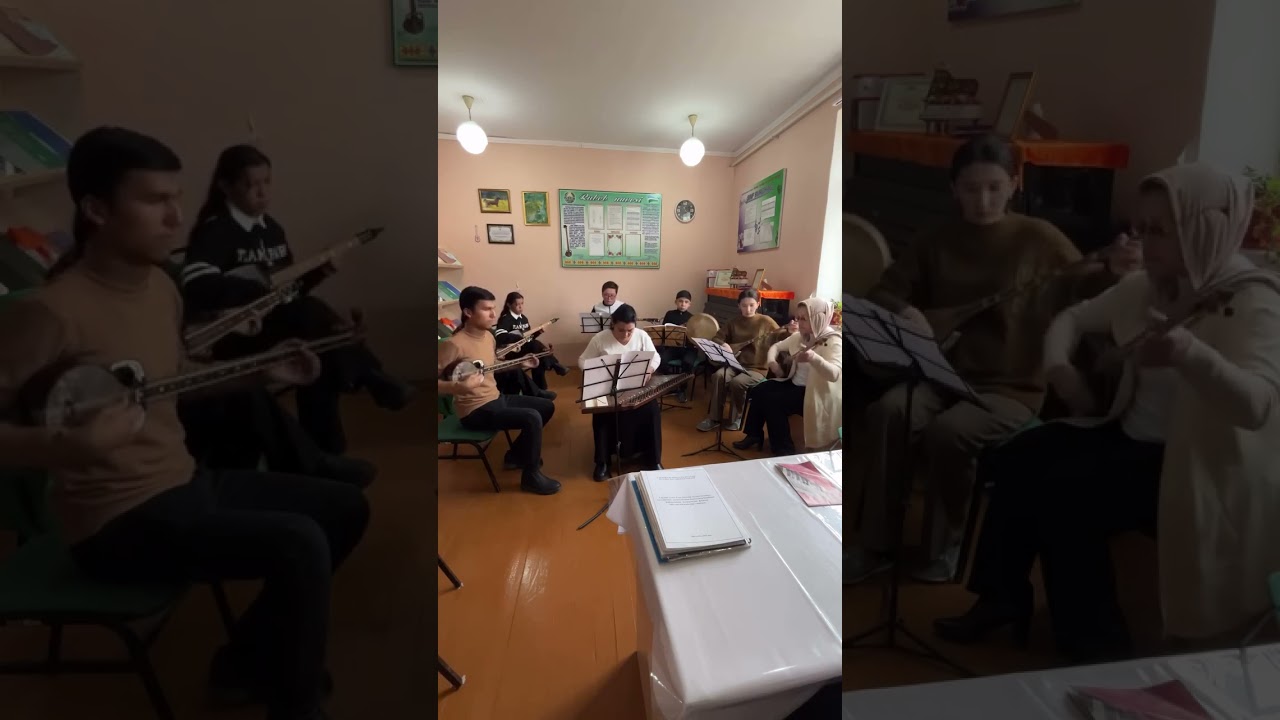 Sardoba tuman 9-son BMSM xalq cholg'ulari ansambli dars jarayonidan lavha