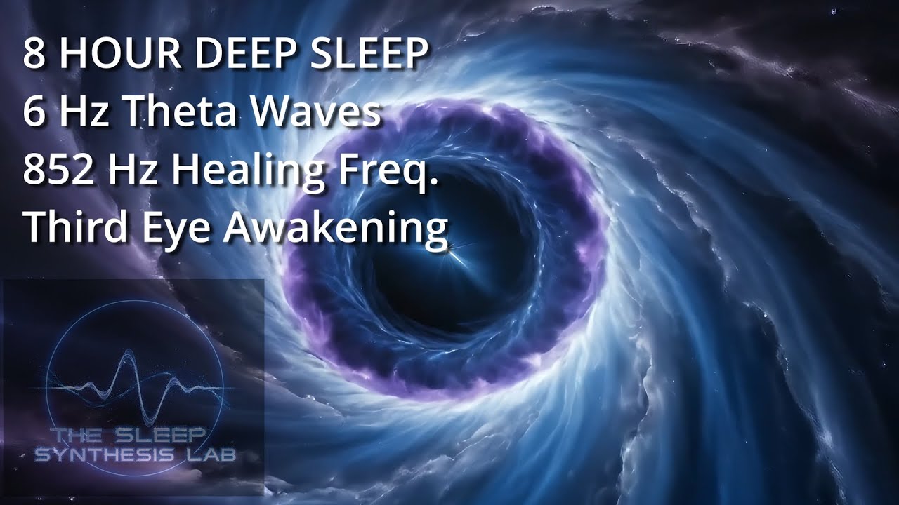 Third Eye Activation -  852 Hz Chakra - 6 Hz Theta Binaural Beats - 8 Hr Sleep & Meditation Music