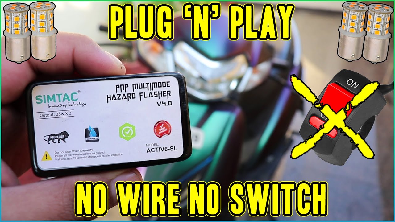 Аварийная сигнализация PLUG 'N' PLAY для ACTIVA 6G/5g/125 | Ntorq | Burgman | Без переключателя
