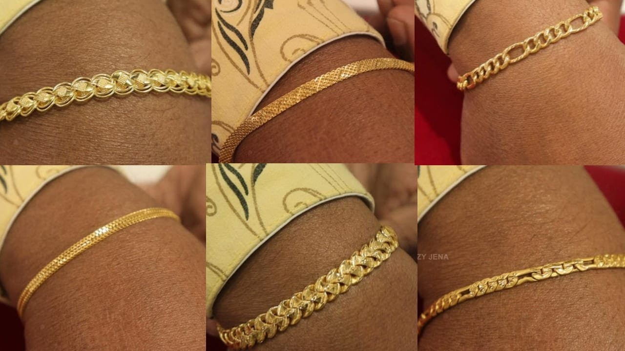 Mens Bracelets Gold 22k With Weight And Price || Light Weight Gold Bracelet  @Crazy_Jena