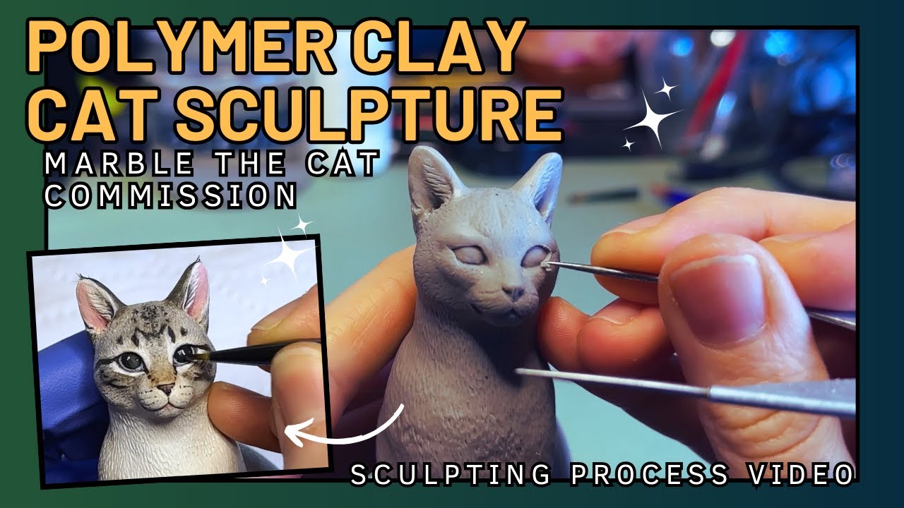 ✦ Sculpting process of a cat ✦ Handmade Polymer clay pet commission ✦