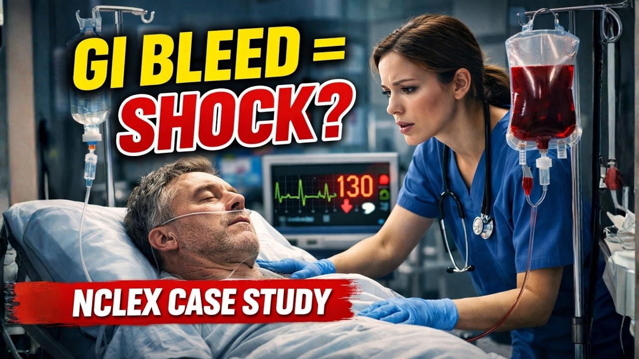 50 NCLEX Case Study: GI Bleed & Shock Management #2026 #education #study #explore #fypシ゚viral