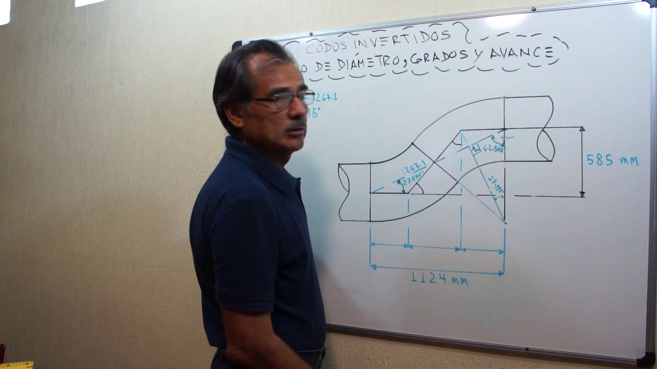 Tubería Codos Invertidos, Calcular Diámetro Avance y Grados