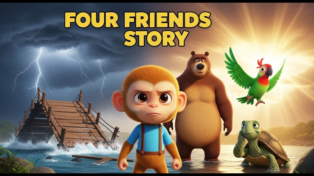 Four Friends Story | Moral Story for Kids | Urdu Kids Animation |