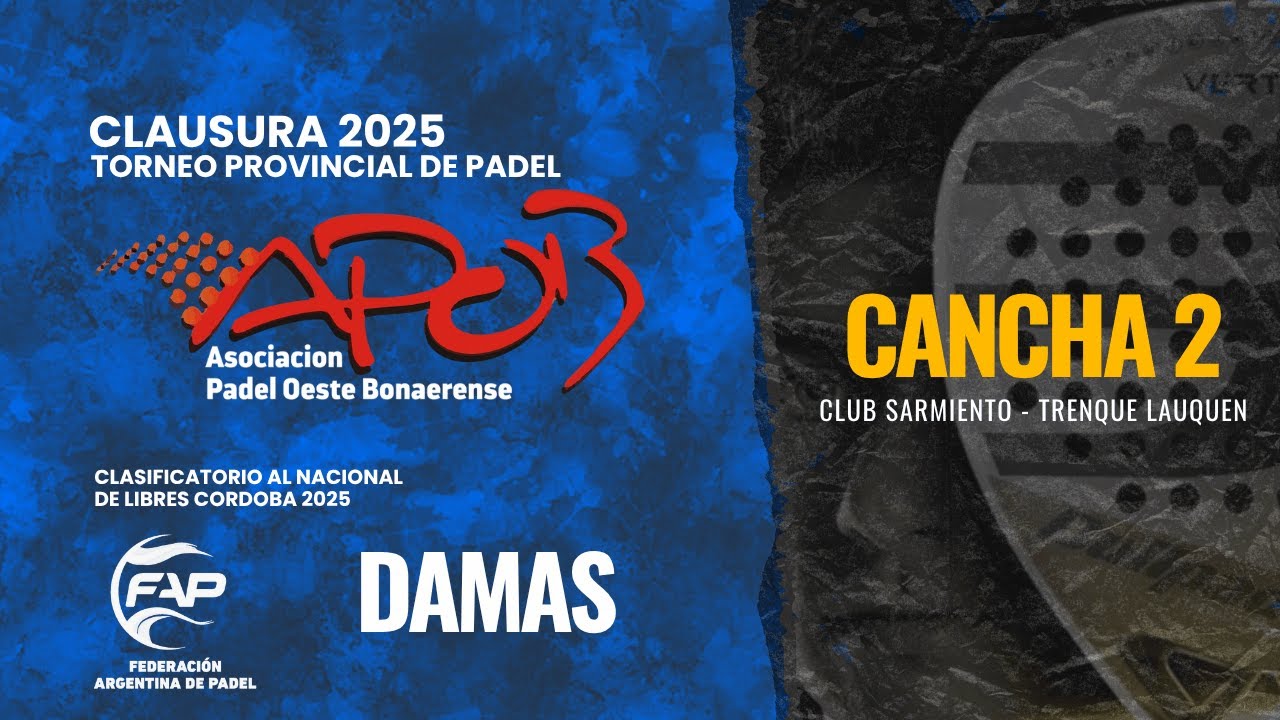 CANCHA 2 - 7MA Y 3RA CAT HOMB. APOB 1RA F APERTURA - PROVINCIAL FAP