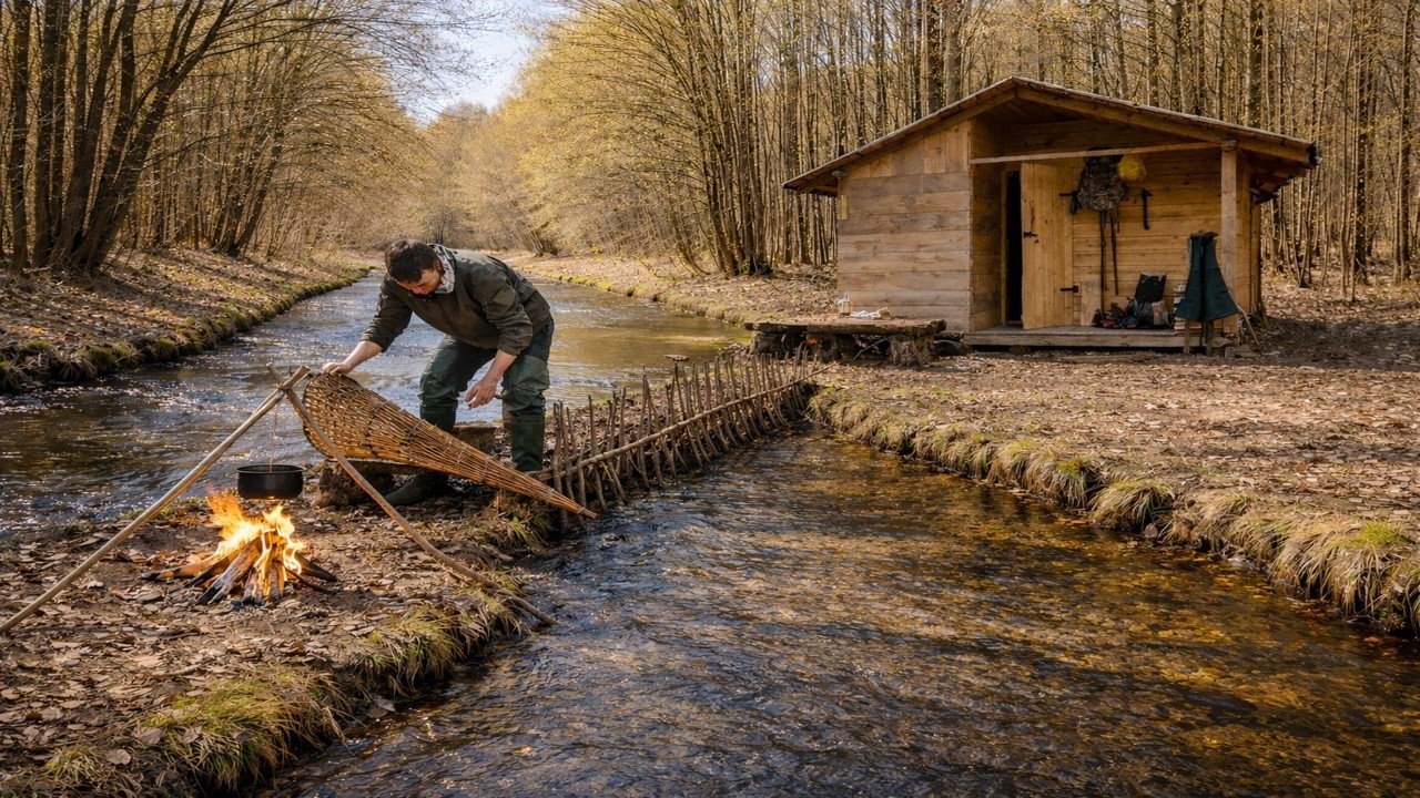 I Built a Fish Trap in the River and Lived Alone in the Forest