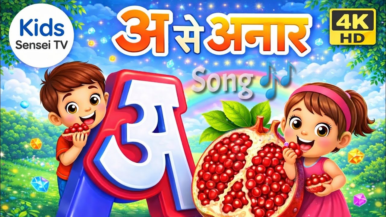 A Se Anar, अ से अनार |  Hindi Rhymes | Geet Hindi Phonics Song #kids #video #videos