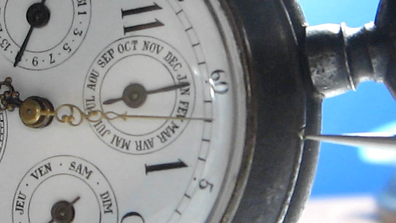 Triple Calendar Moonphase Pocket Watch