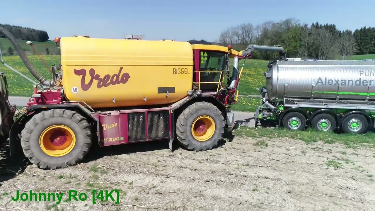 Acker Güllen und einarbeiten mit Vredo von LU Biggel, Scania Zubringer von Fuhrunternehmen Kaeß [4K]