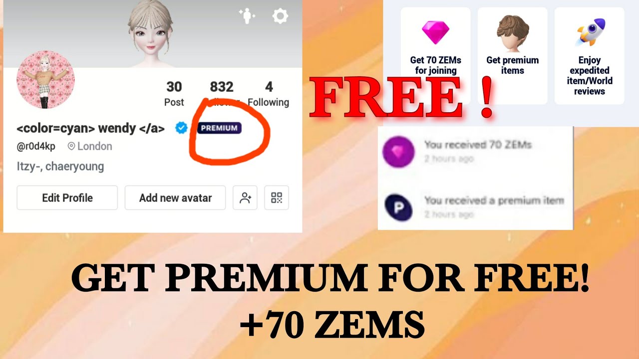 HOW TO GET ZEPETO PREMIUM FOR FREE + 70 ZEMS  IN NEW ZEPETO UPDATE 100% REAL!