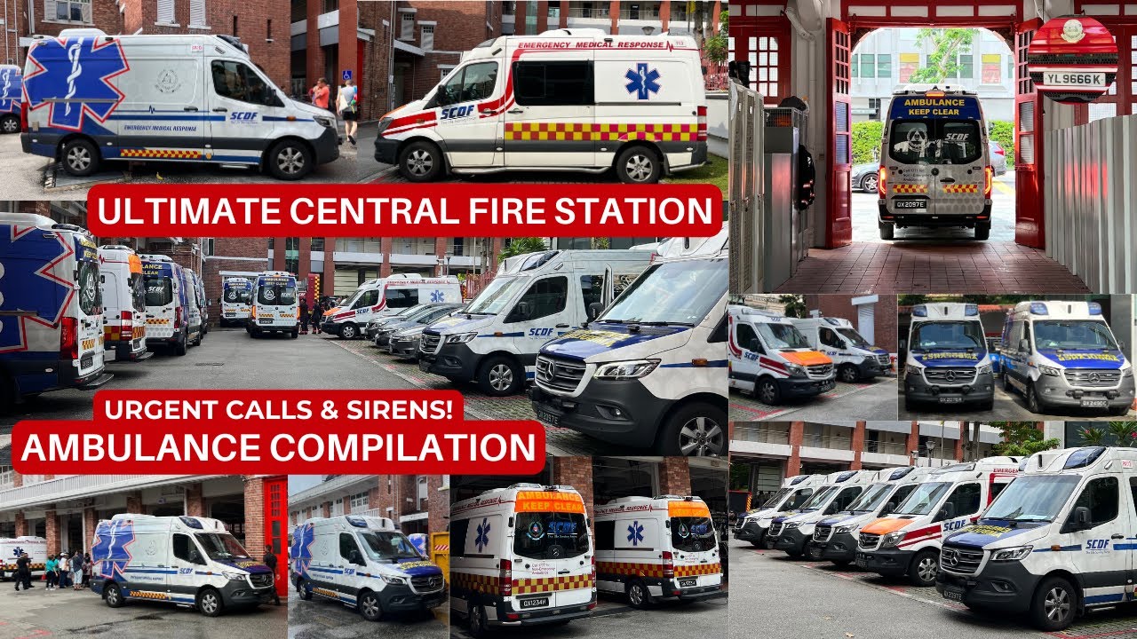 [TURNOUT COMPILATION] URGENT CALLS & SIRENS! - Central Fire Station Ambulances