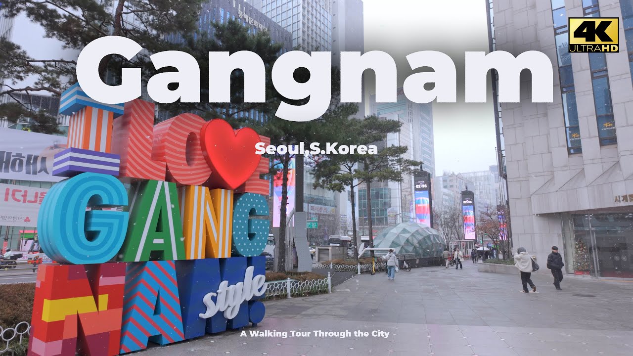 4K - 눈 내리는 강남역_Gangnam, Seoul, S.Korea