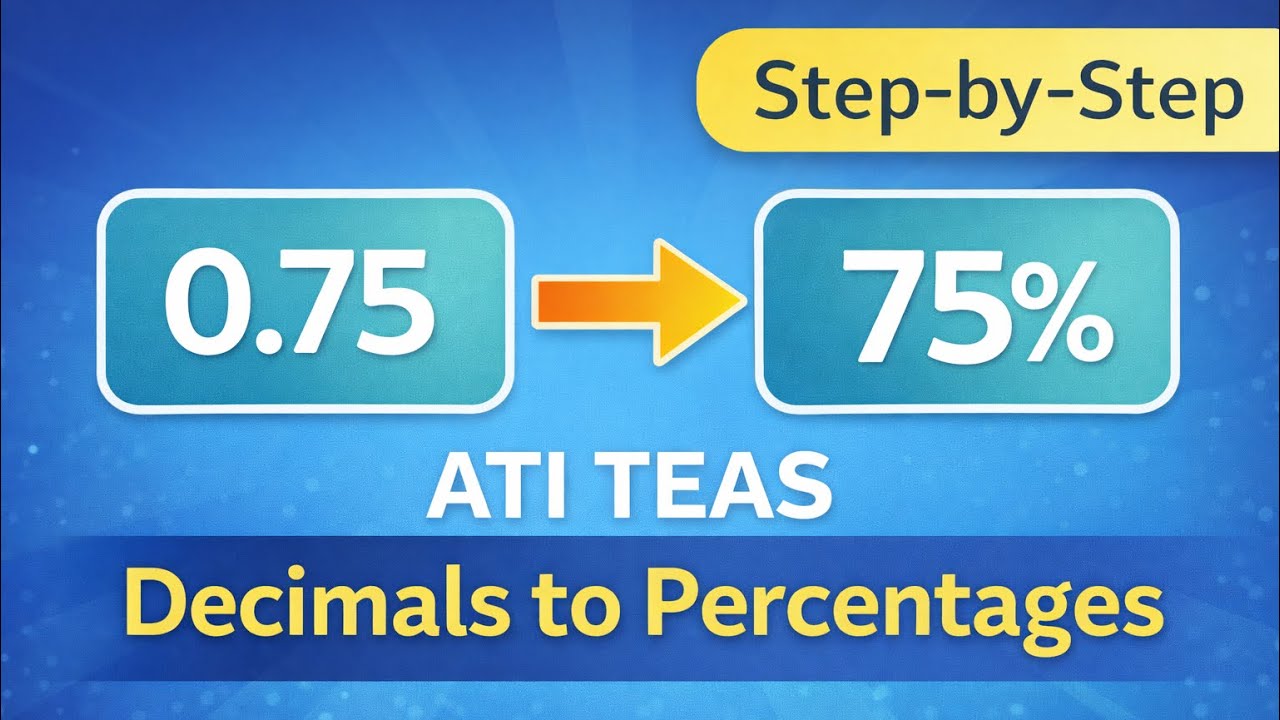 ATI TEAS Decimals to Percentages (Easy Method) | Start Here Math video 2