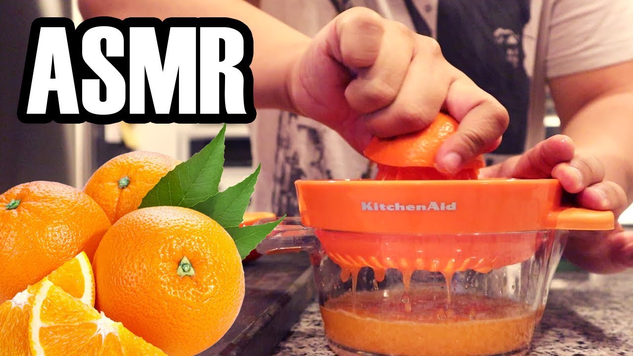 MAKING FRESHLY SQUEEZED ORANGE JUICE ASMR