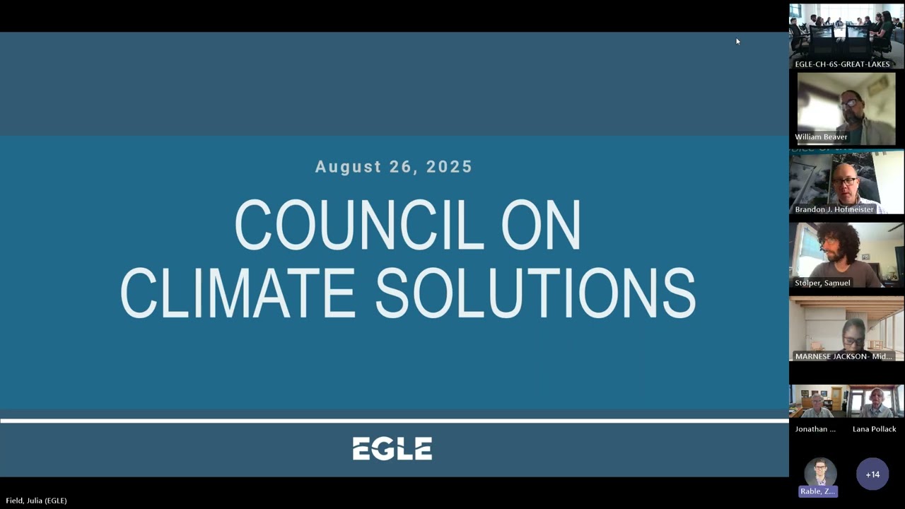 Council on Climate Solutions Meeting – August 26, 2025