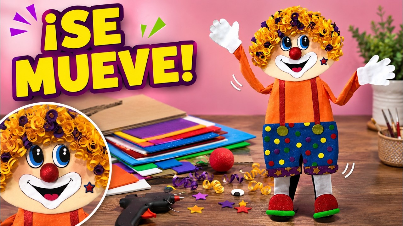 MANUALIDADES DÍA DEL NIÑO | Como hacer un PAYASO BAILARÍN gigante