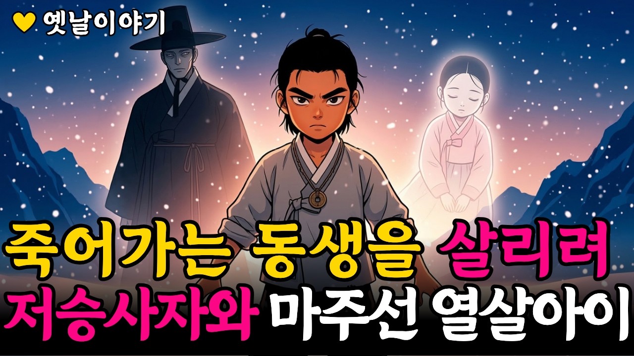 죽음의 문턱에서 동생을 살리기 위해 저승사자와 거래를 맺은 아이 이야기