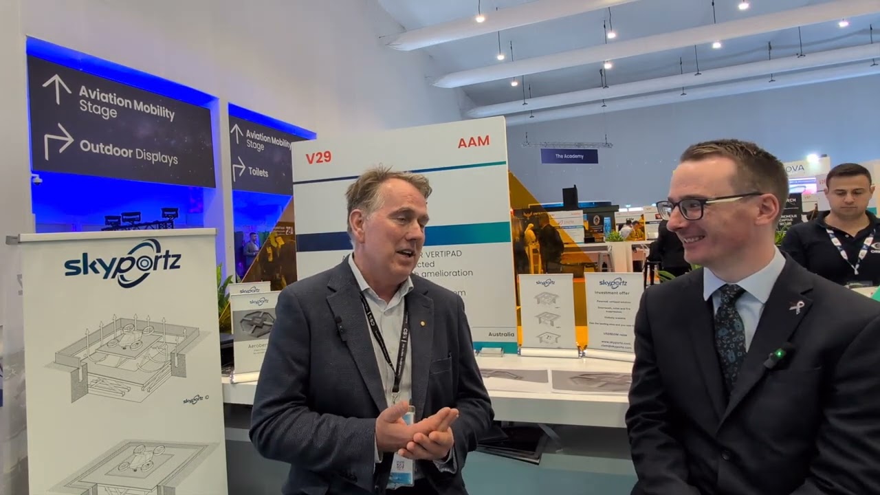 DUBAI AIRSHOW 2025: Skyportz CEO Clem Newton-Brown introduces its Aeroberm Vertipad concept