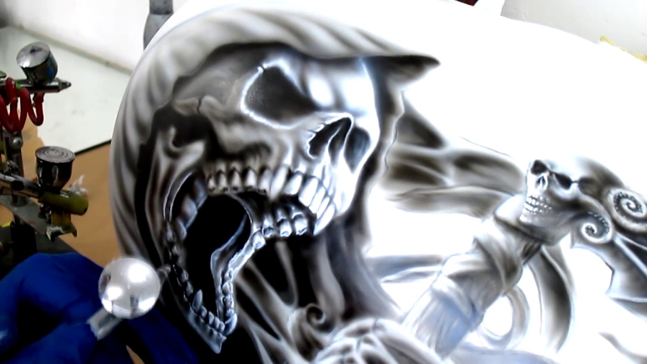 Airbrush Painting Reaper skull | Vulcan tank | by Igor Amidzic