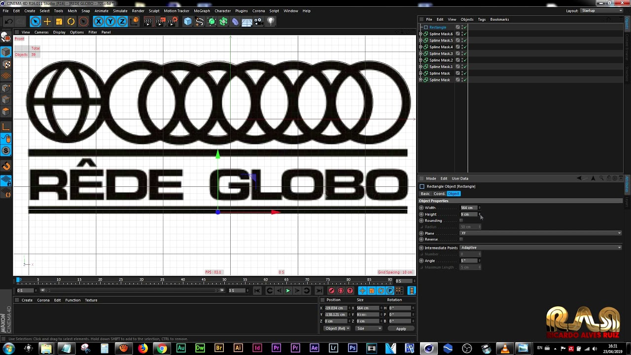 Logo: REDE GLOBO/1974 | Making Of (Cinema 4D)