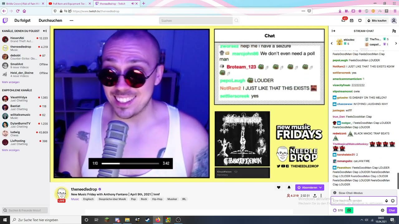 THENEEDLEDROP REACTS TO SEMATARY - CRUCIFIXION ANTHONY FANTANO 4/10/2021 LIVE ON TWITCH