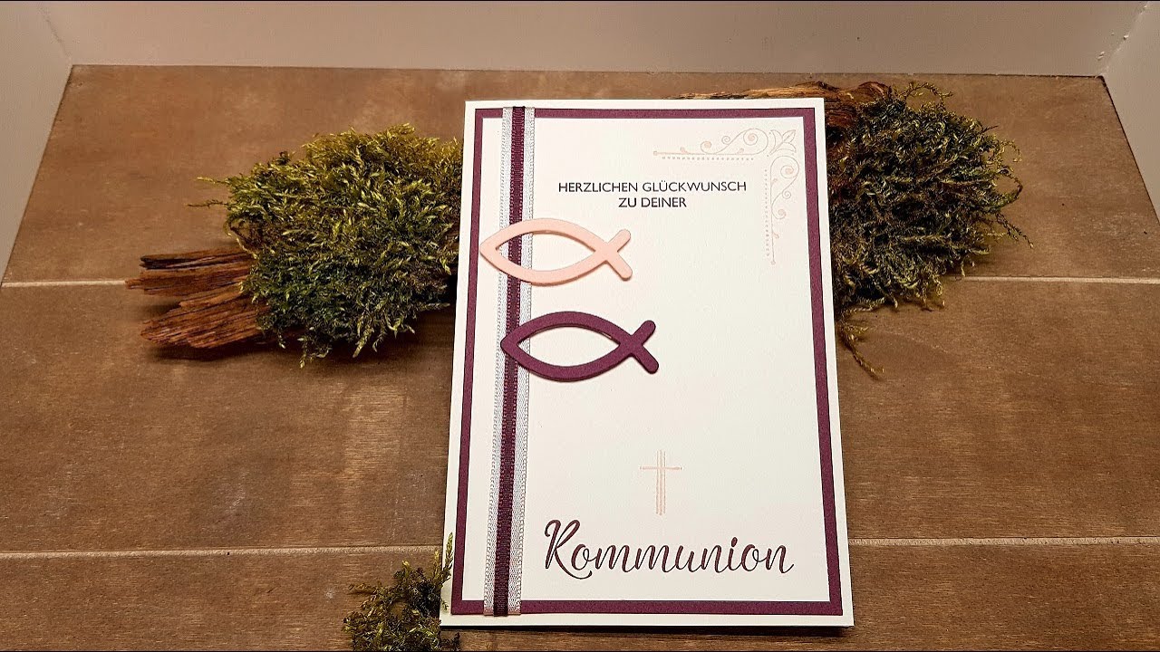 Anleitung: schlichte Einladungskarte zur Kommunion/Konfirmation/Taufe mit Stampin'Up!