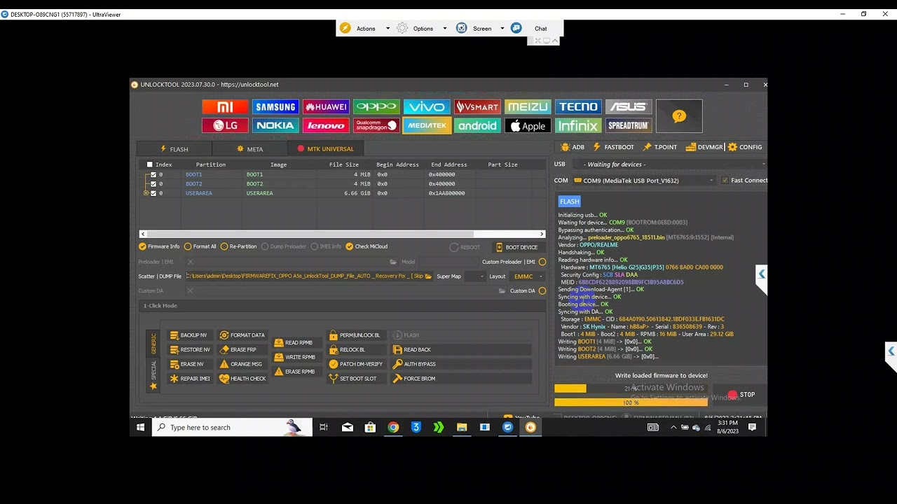 How To Flash Unlocktool Backup Emmc DATA Firmware [ .map ]